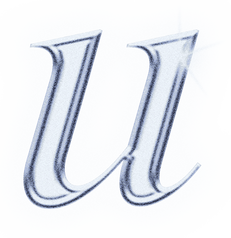 Dreamy Chrome Letter U Type Sticker